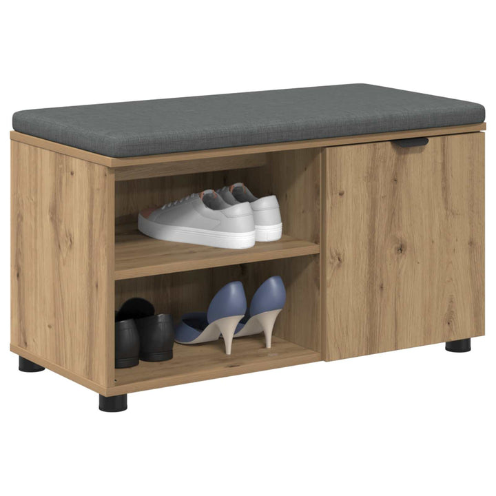 Hallbænk Artisan Eg 80 x 38 x 46 cm Kunstigt træ og stof