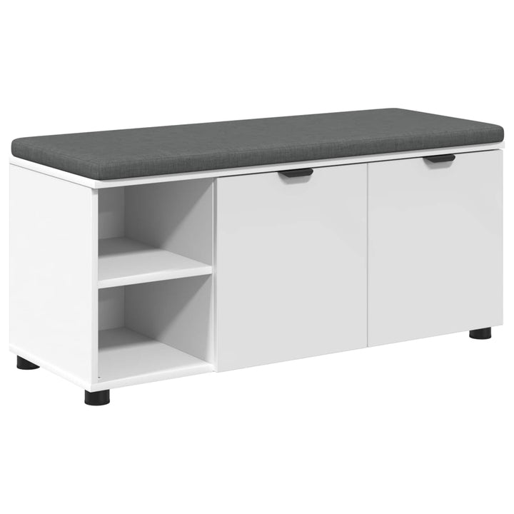 Hallbænk med pude Hvid 100 x 38 x 46 cm Kunstigt træ og stof