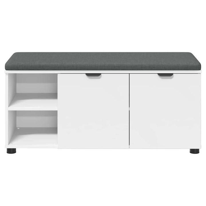 Hallbænk med pude Hvid 100 x 38 x 46 cm Kunstigt træ og stof