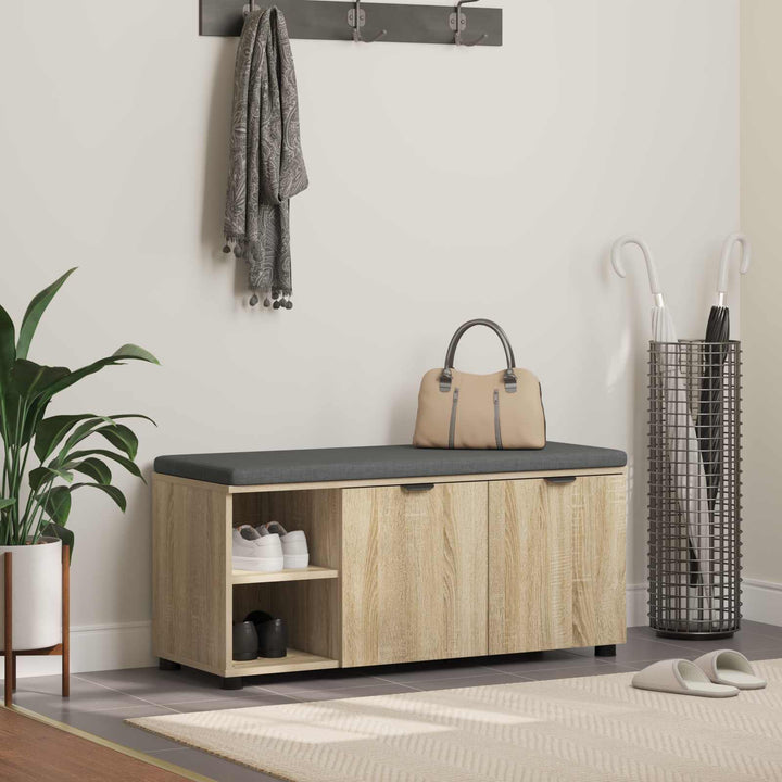 Hallbænk Sonoma eg 100 x 38 x 46 cm Kunstigt træ og stof