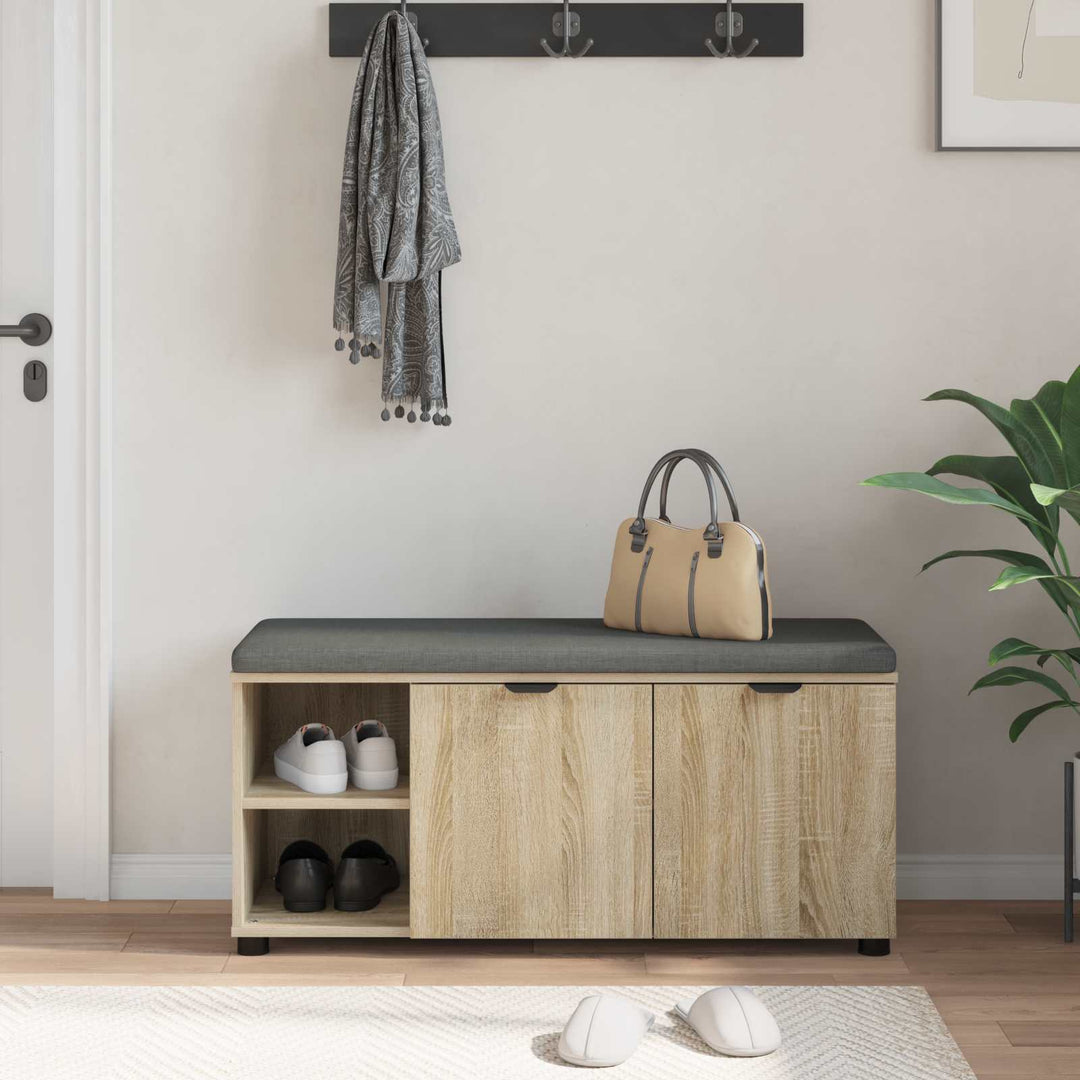 Hallbænk Sonoma eg 100 x 38 x 46 cm Kunstigt træ og stof