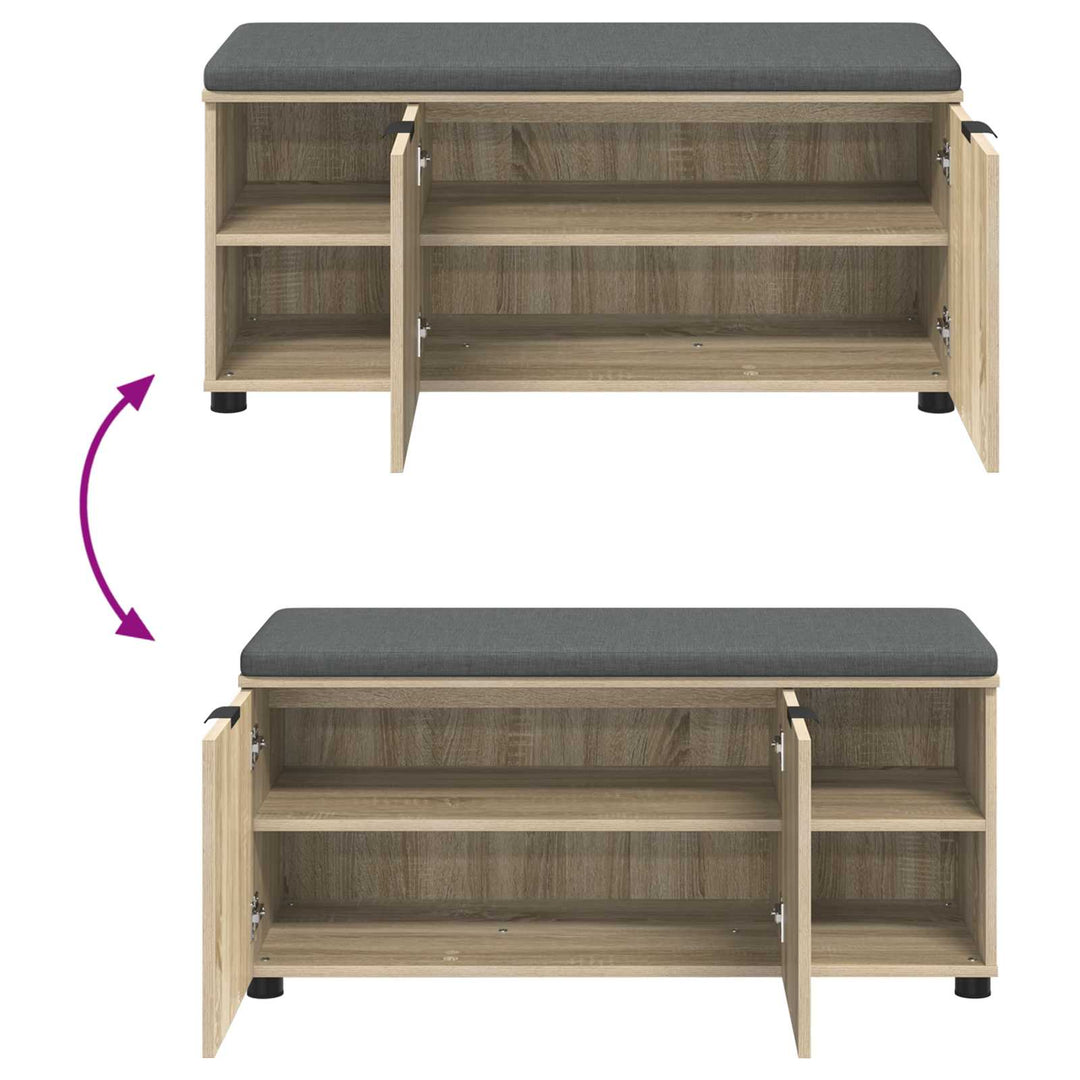 Hallbænk Sonoma eg 100 x 38 x 46 cm Kunstigt træ og stof