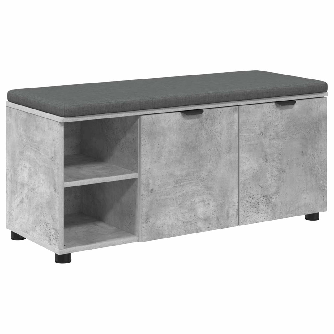 Hallbænk med dør BetonGrå 100 x 38 x 46 cm Kunstigt træ og stof