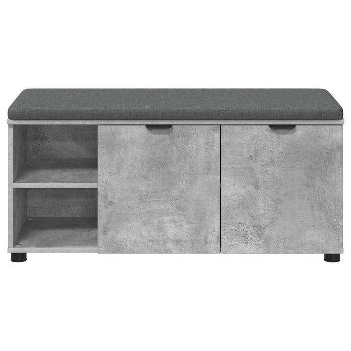 Hallbænk med dør BetonGrå 100 x 38 x 46 cm Kunstigt træ og stof