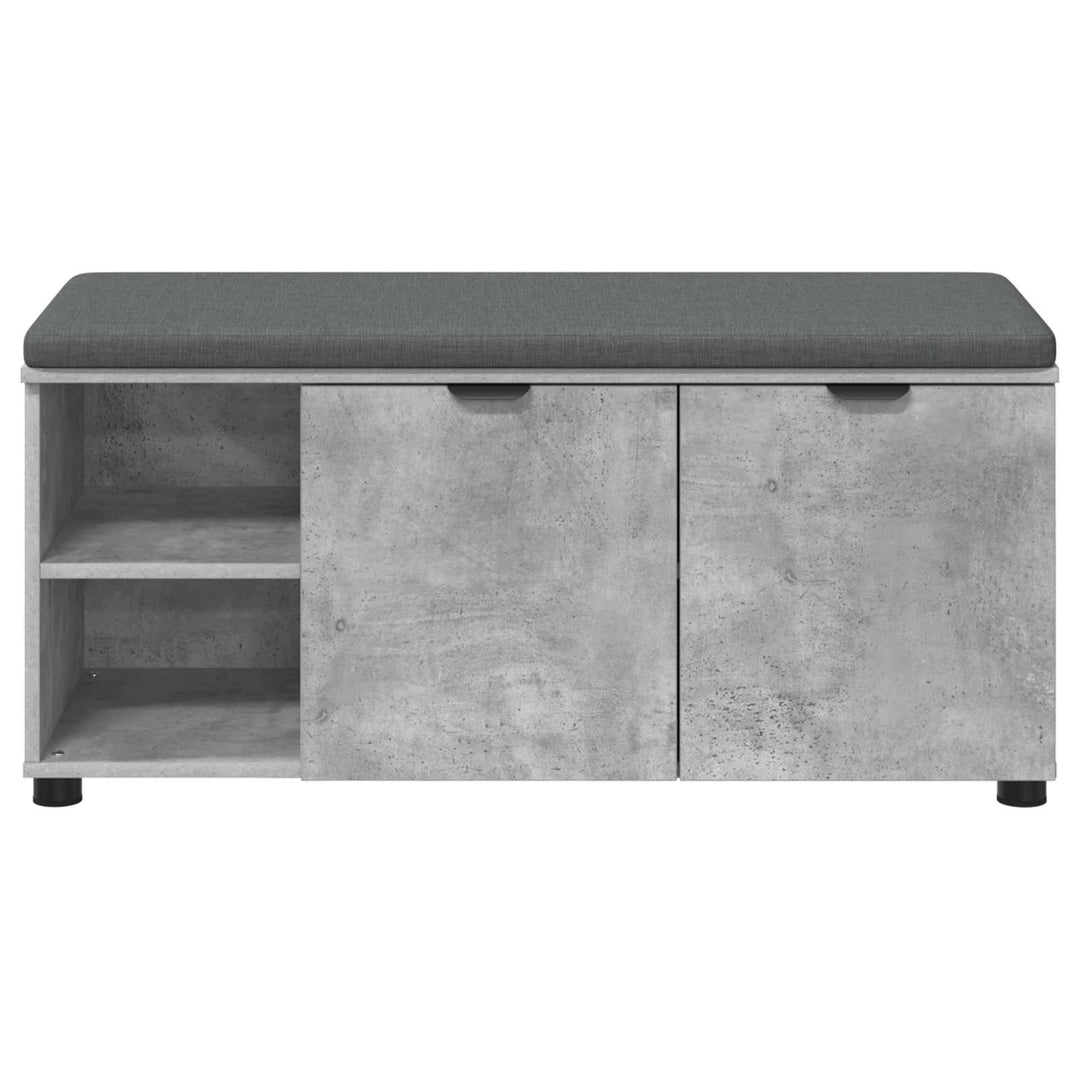 Hallbænk med dør BetonGrå 100 x 38 x 46 cm Kunstigt træ og stof