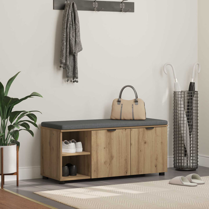 Hallbænk Artisan Eg 100 x 38 x 46 cm Kunstigt træ og stof
