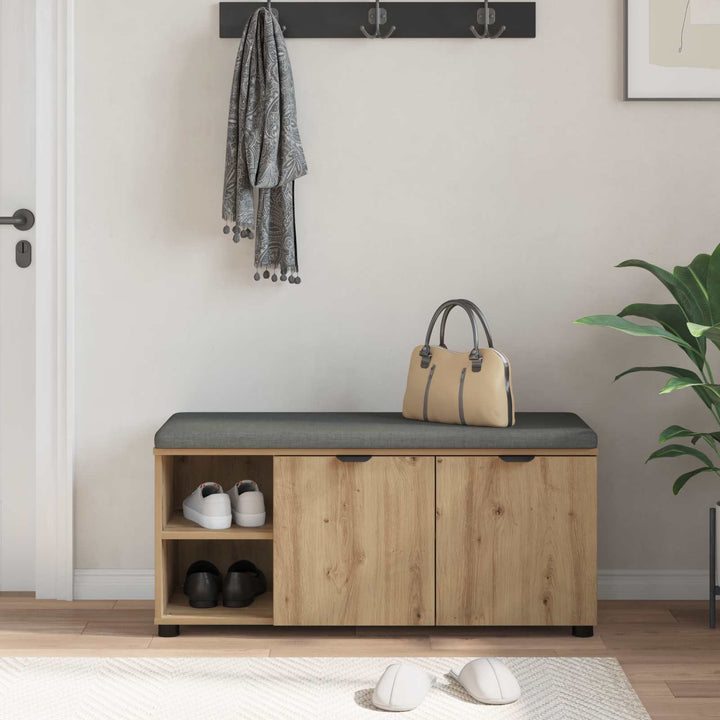 Hallbænk Artisan Eg 100 x 38 x 46 cm Kunstigt træ og stof