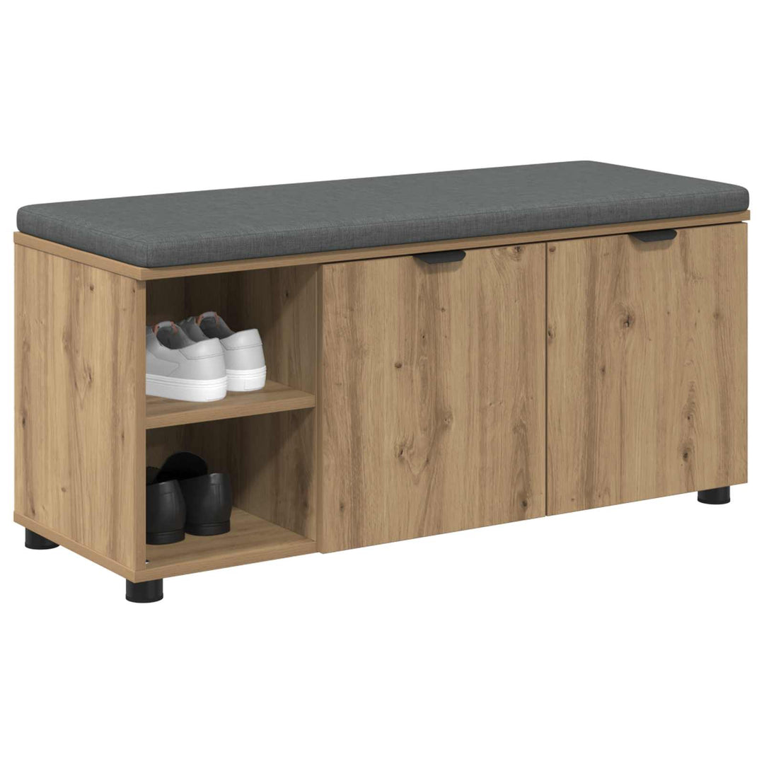 Hallbænk Artisan Eg 100 x 38 x 46 cm Kunstigt træ og stof