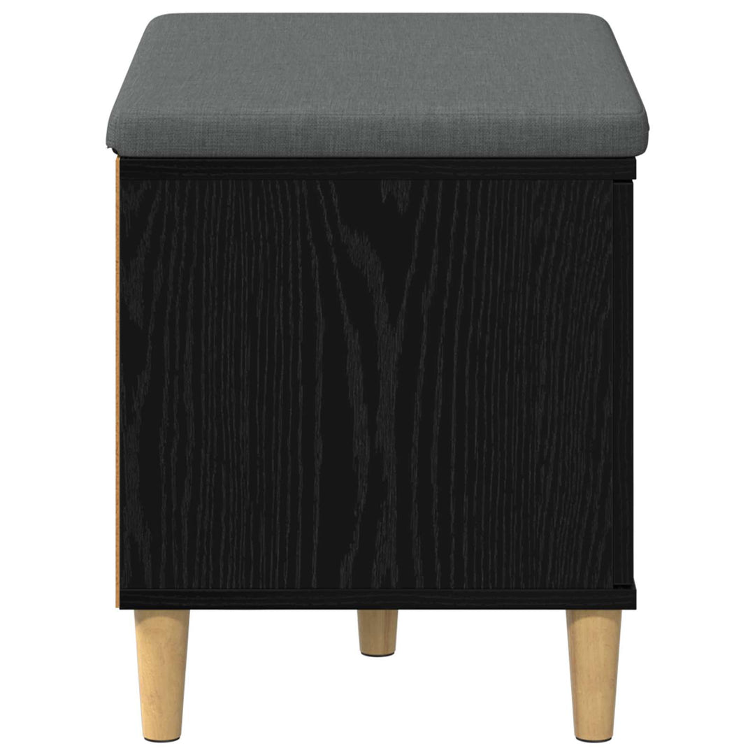 Hallbænk med pude Sort Eg 60 x 38 x 46 cm Kunstigt træ og stof