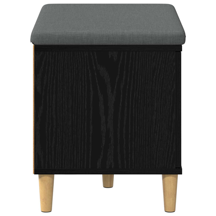 Hallbænk med pude Sort Eg 60 x 38 x 46 cm Kunstigt træ og stof