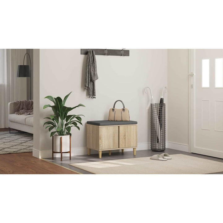 Hallbænk med dør Sonoma eg 60 x 38 x 46 cm Kunstigt træ og stof