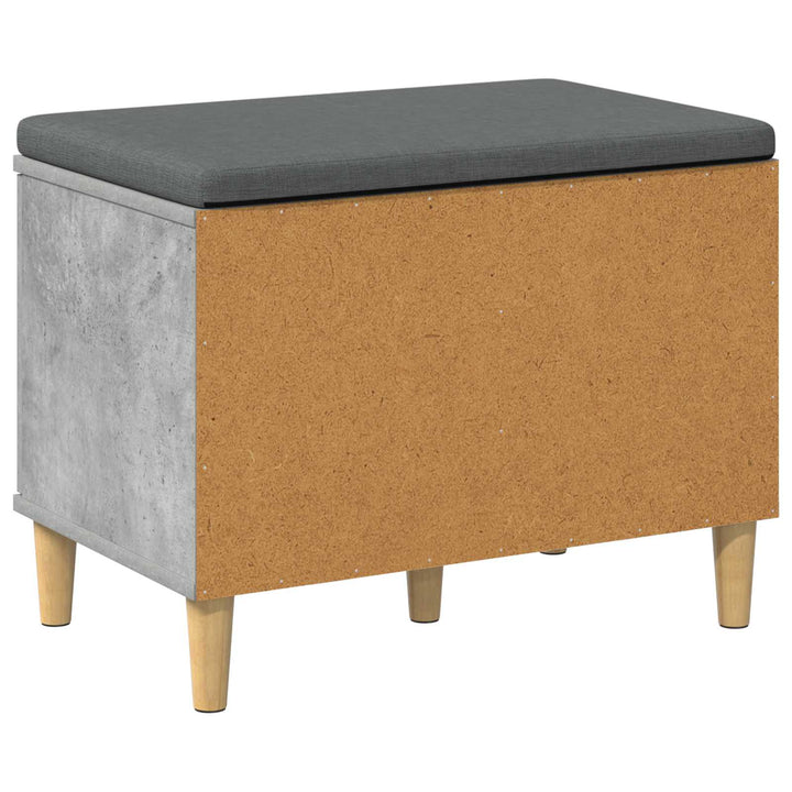 Hallbænk med pude BetonGrå 60 x 38 x 46 cm Kunstigt træ og stof