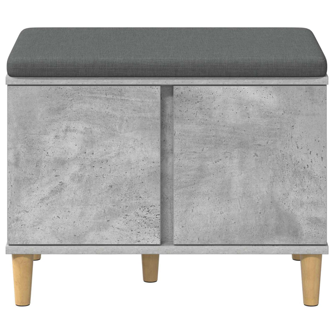 Hallbænk med pude BetonGrå 60 x 38 x 46 cm Kunstigt træ og stof