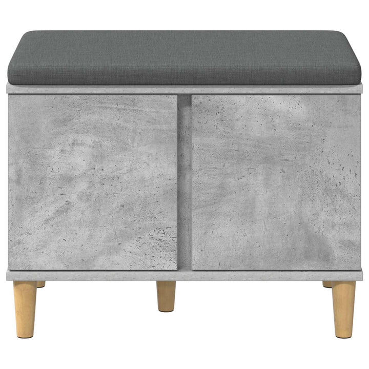 Hallbænk med pude BetonGrå 60 x 38 x 46 cm Kunstigt træ og stof
