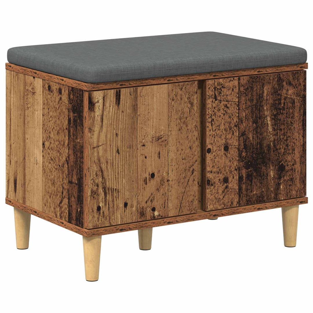 Hallbænk Gammelt træ 60 x 38 x 46 cm Kunstigt træ og stof