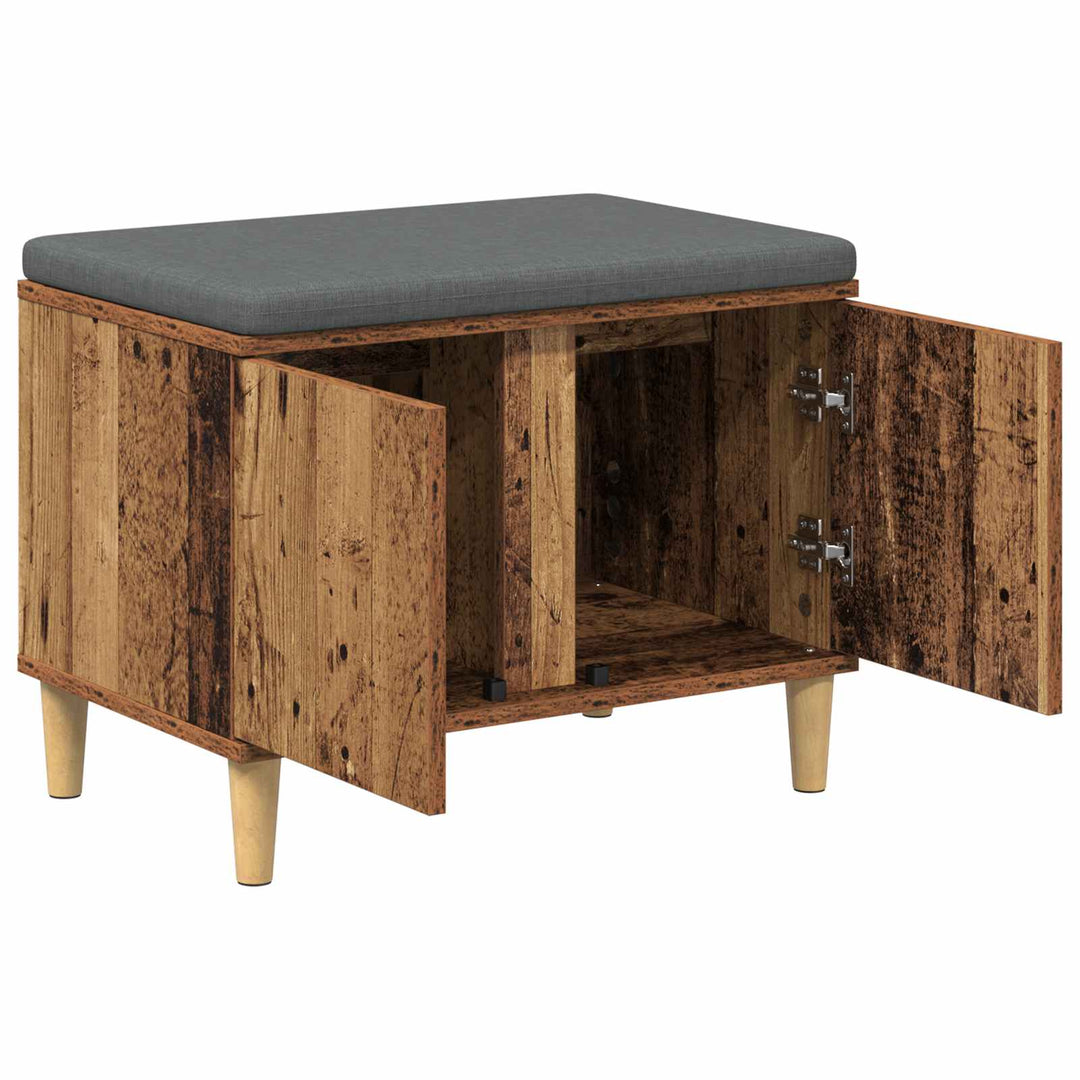 Hallbænk Gammelt træ 60 x 38 x 46 cm Kunstigt træ og stof