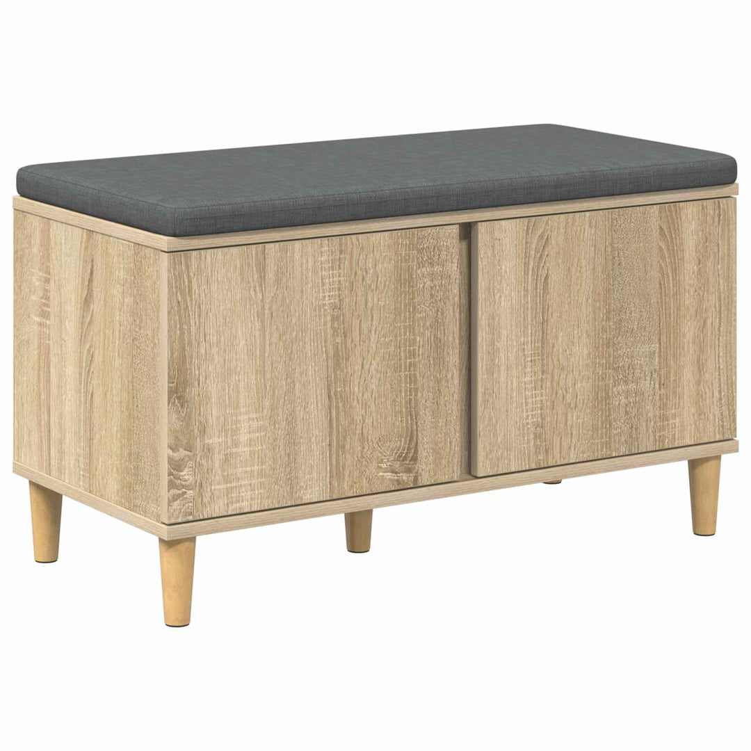 Hallbænk med dør Sonoma eg 80 x 38 x 46 cm Kunstigt træ og stof