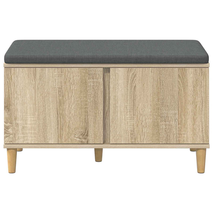 Hallbænk med dør Sonoma eg 80 x 38 x 46 cm Kunstigt træ og stof