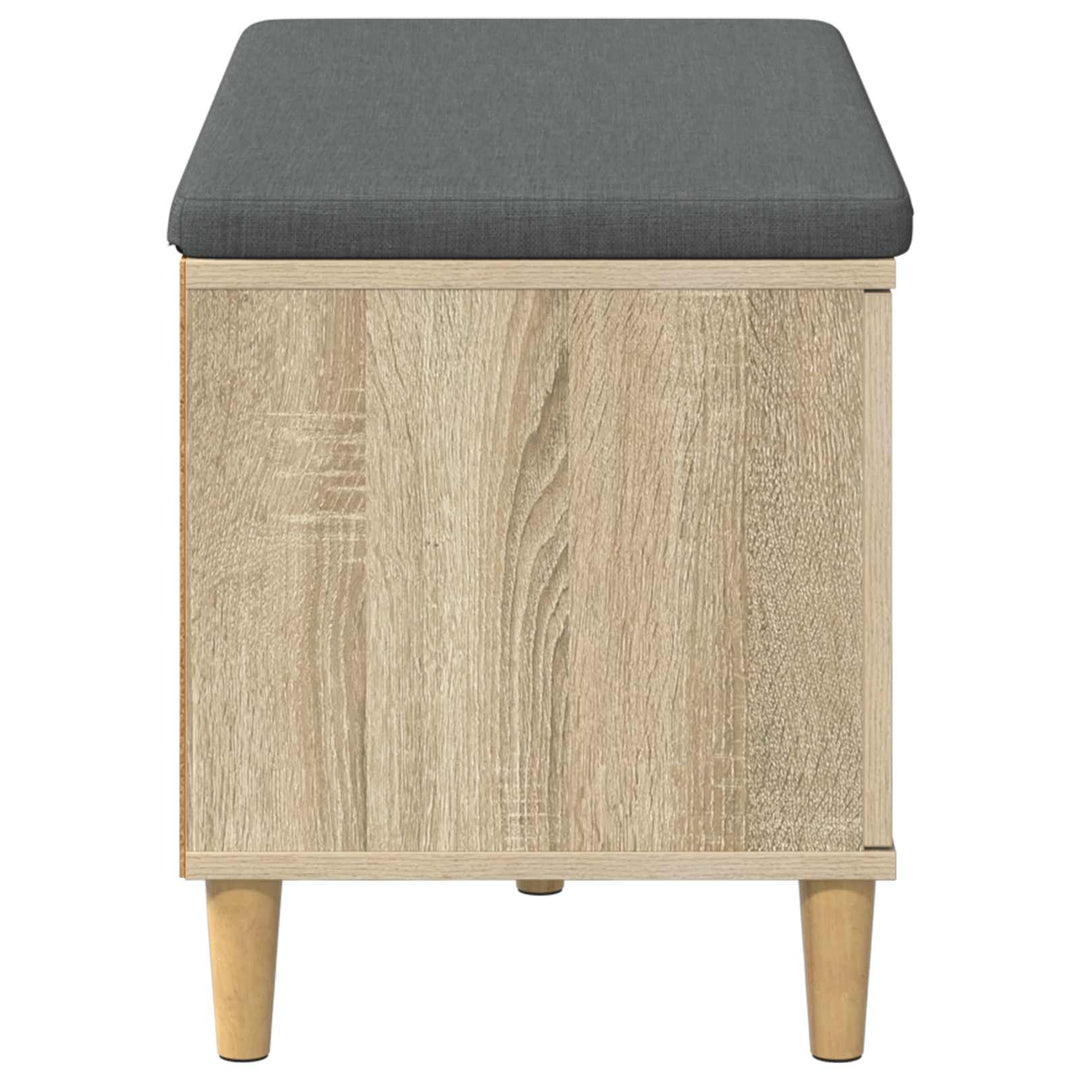 Hallbænk med dør Sonoma eg 80 x 38 x 46 cm Kunstigt træ og stof