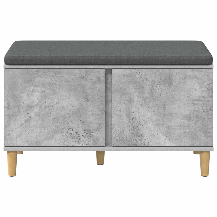 Hallbænk med pude BetonGrå 80 x 38 x 46 cm Kunstigt træ og stof