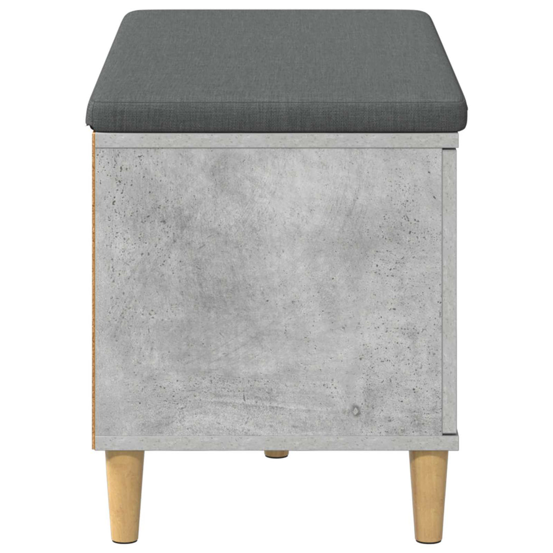 Hallbænk med pude BetonGrå 80 x 38 x 46 cm Kunstigt træ og stof