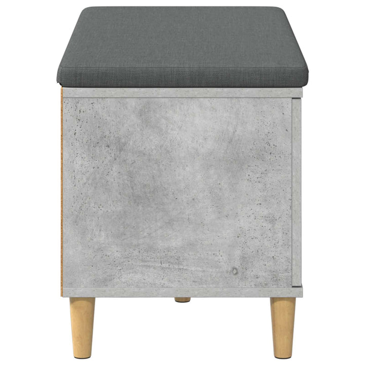 Hallbænk med pude BetonGrå 80 x 38 x 46 cm Kunstigt træ og stof