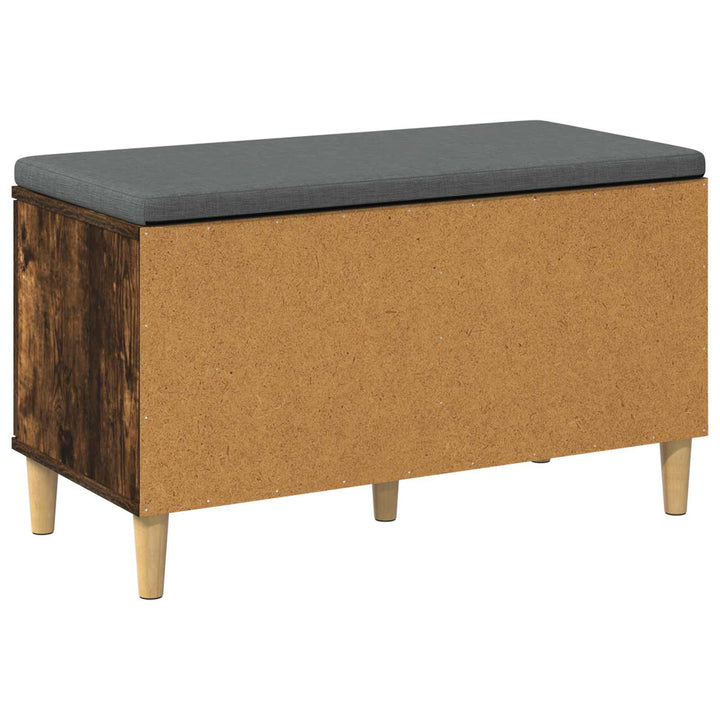 Hallbænk med pude Røget Eg 80 x 38 x 46 cm Kunstigt træ og stof