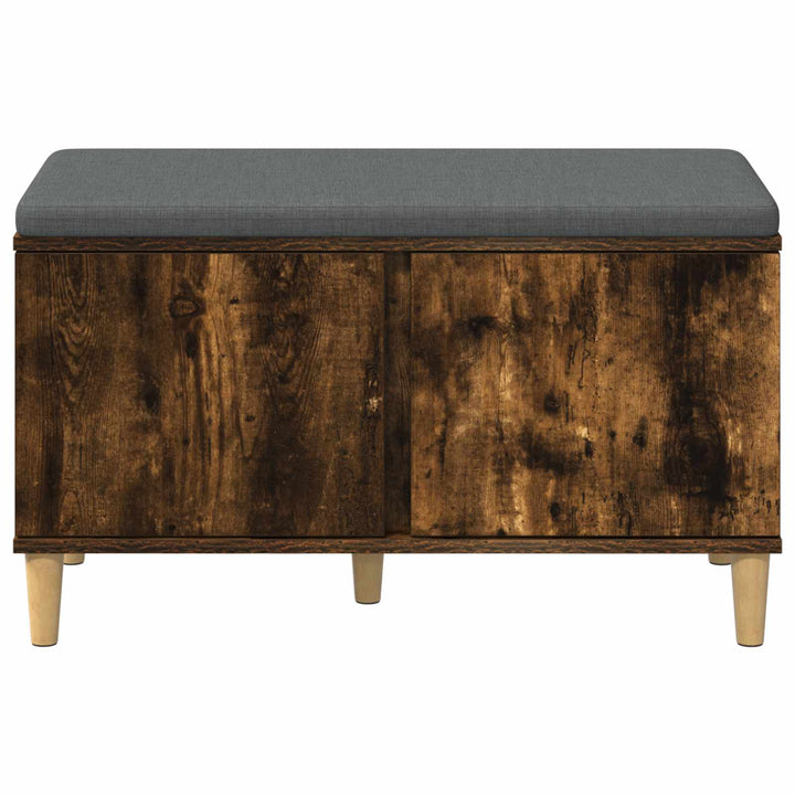 Hallbænk med pude Røget Eg 80 x 38 x 46 cm Kunstigt træ og stof