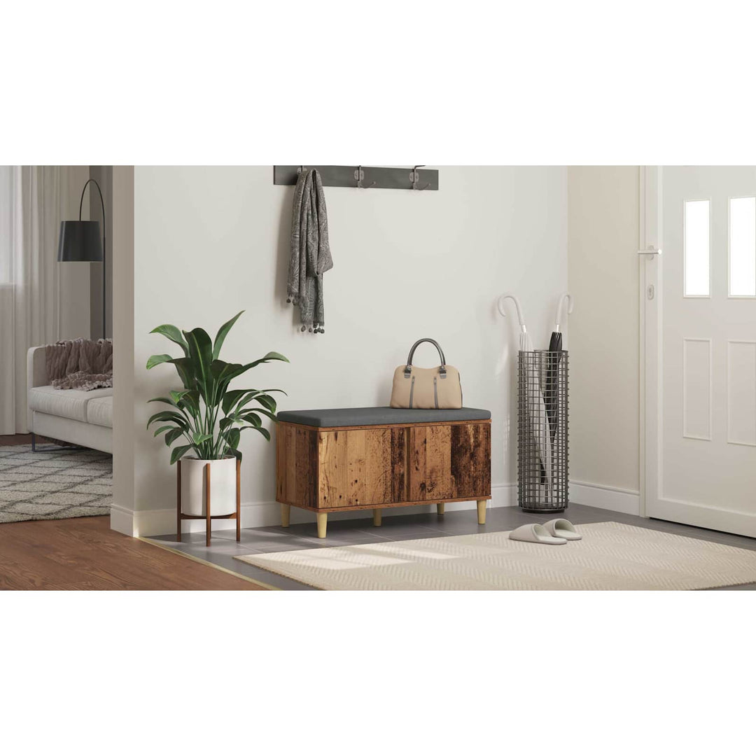 Hallbænk Gammelt træ 80 x 38 x 46 cm Kunstigt træ og stof