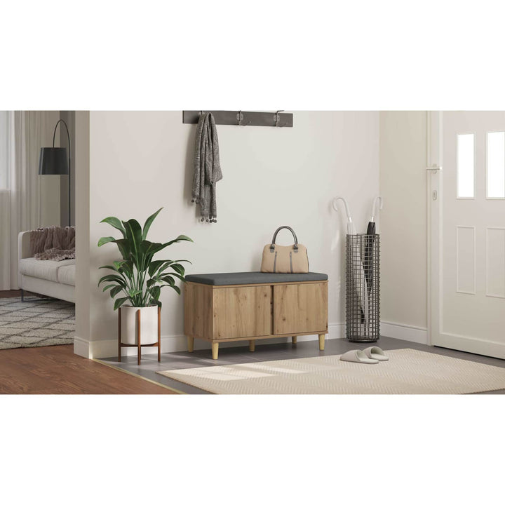 Hallbænk Artisan Eg 80 x 38 x 46 cm Kunstigt træ og stof