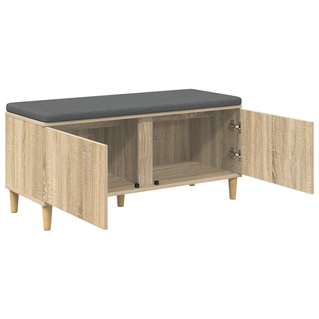 Hallbænk Sonoma eg 100 x 38 x 46 cm Kunstigt træ og stof