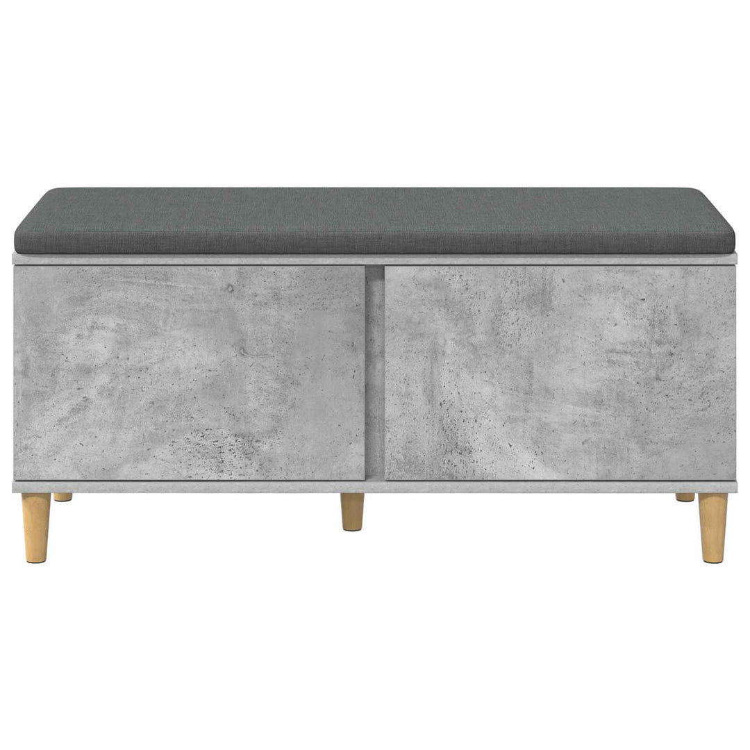 Hallbænk med dør BetonGrå 100 x 38 x 46 cm Kunstigt træ og stof
