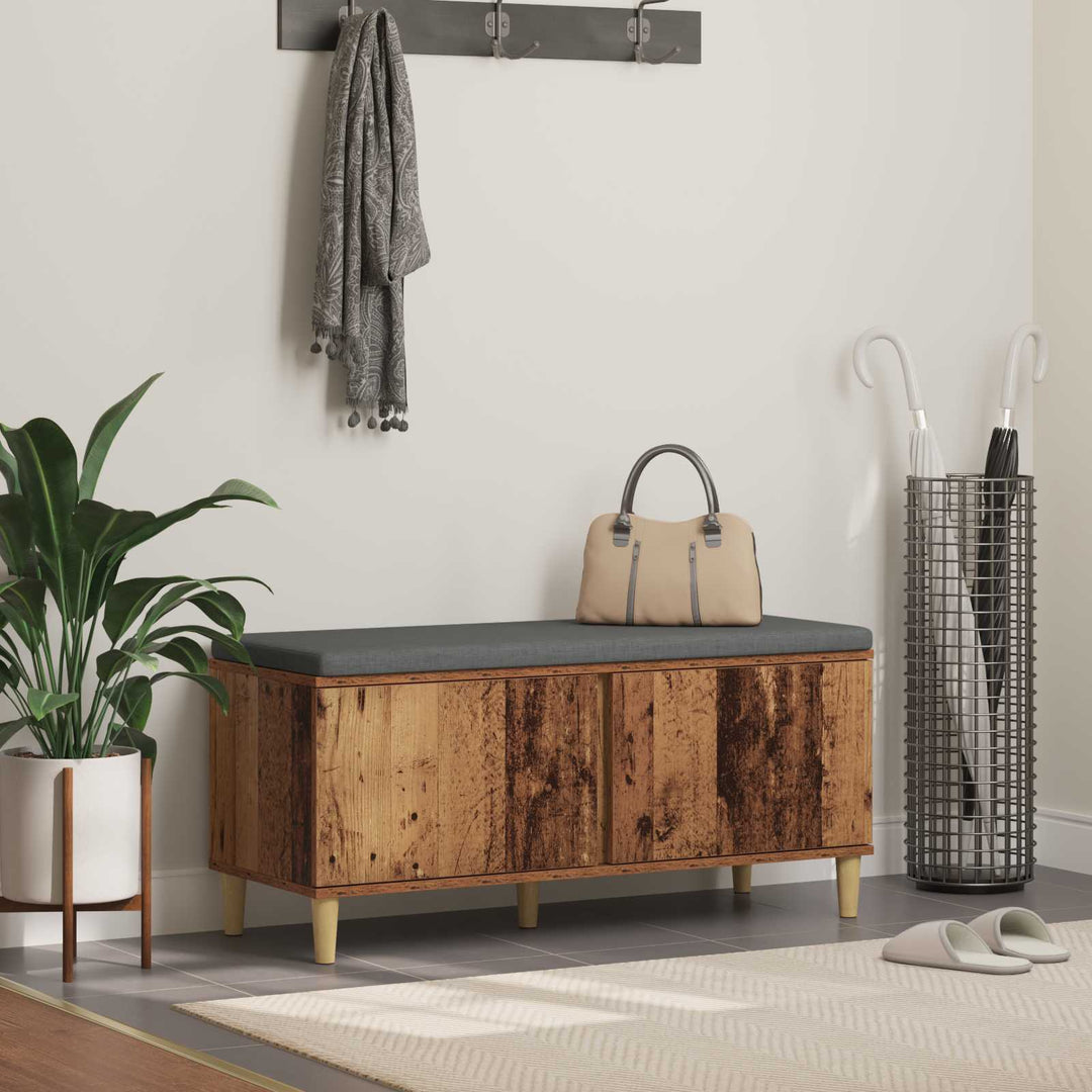 Hallbænk Gammelt træ 100 x 38 x 46 cm Kunstigt træ og stof