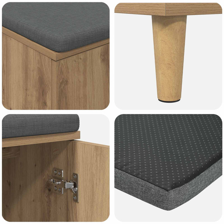 Hallbænk Artisan Eg 100 x 38 x 46 cm Kunstigt træ og stof