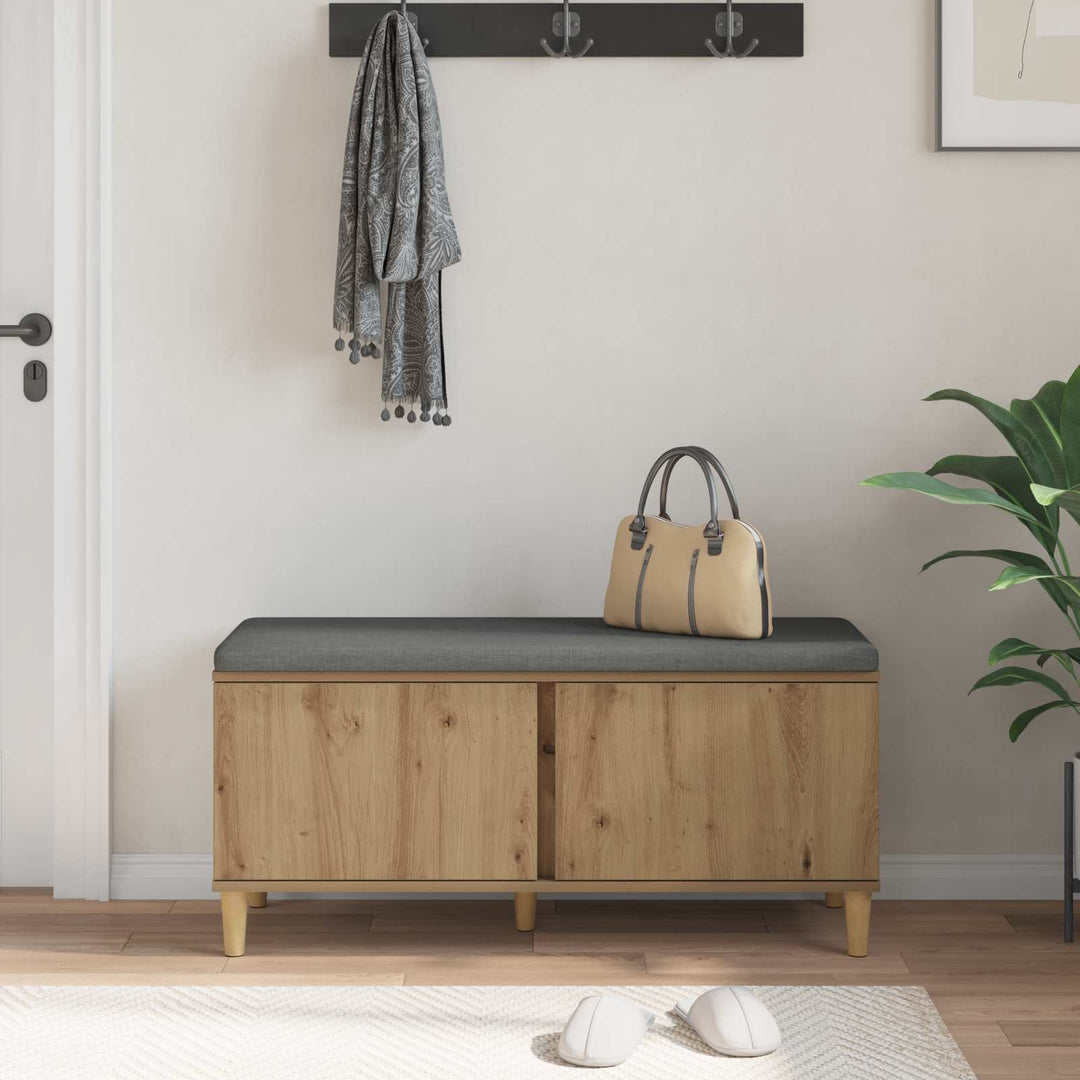 Hallbænk Artisan Eg 100 x 38 x 46 cm Kunstigt træ og stof