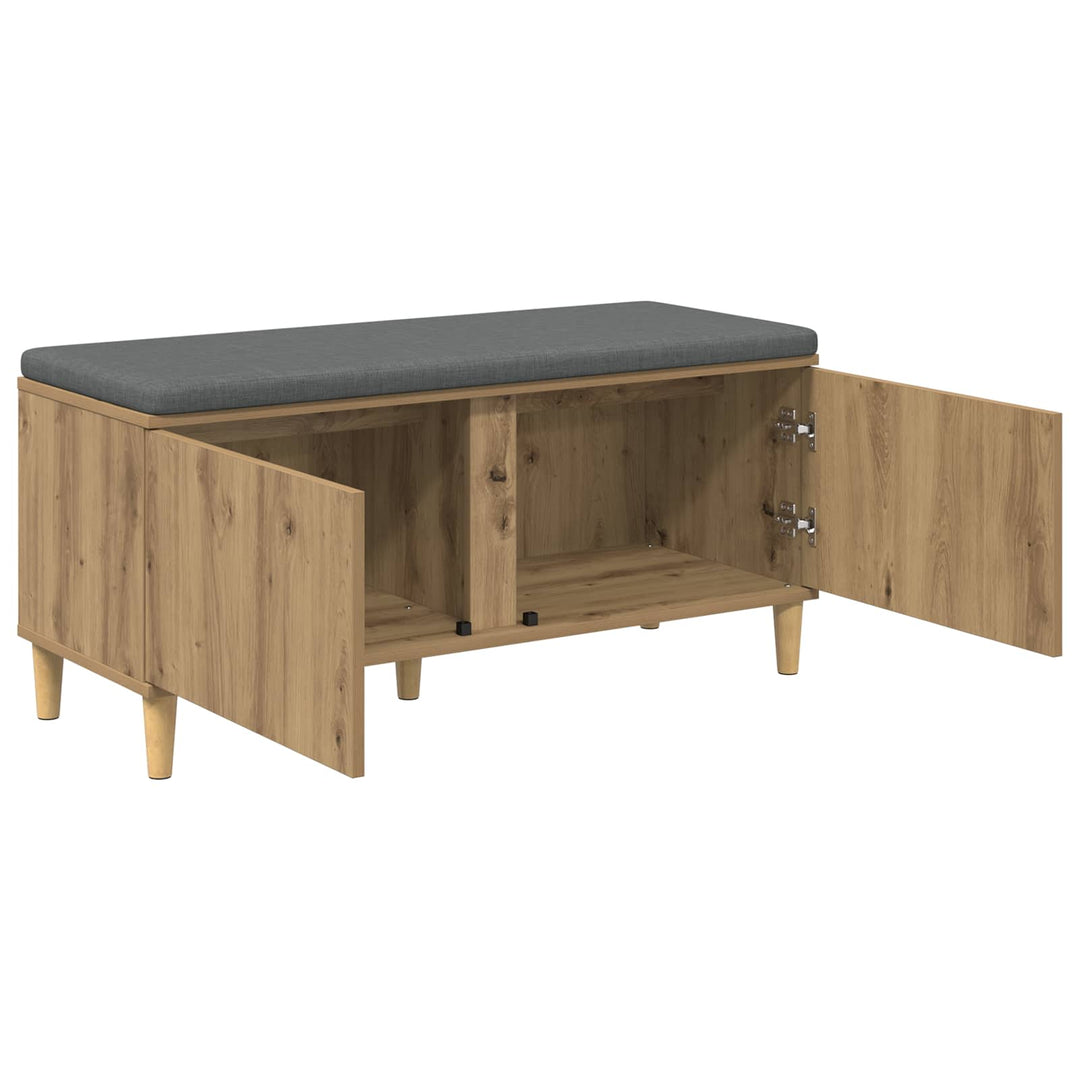 Hallbænk Artisan Eg 100 x 38 x 46 cm Kunstigt træ og stof