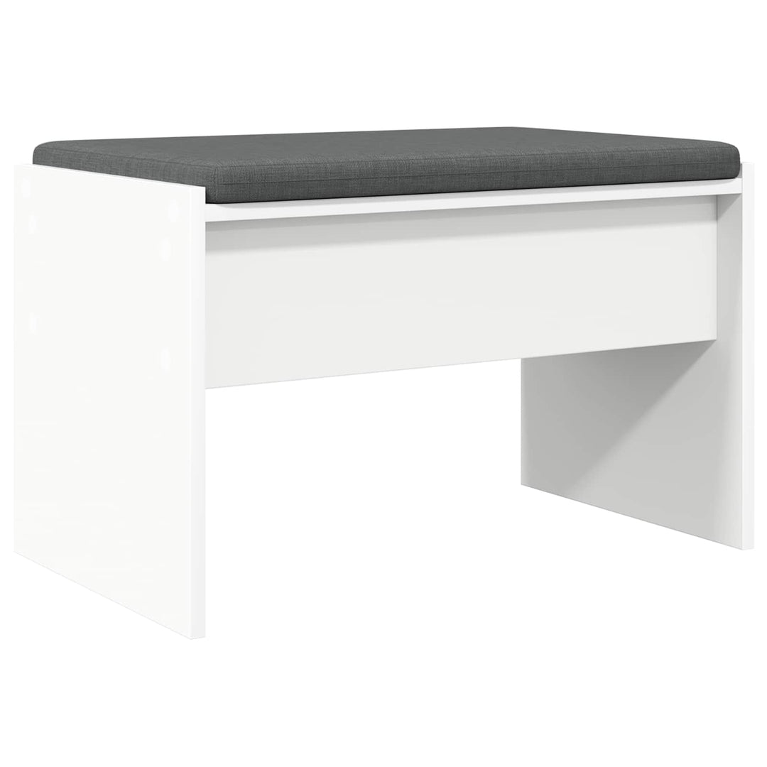 Hallbænk med pude Hvid 63 x 38 x 40 cm