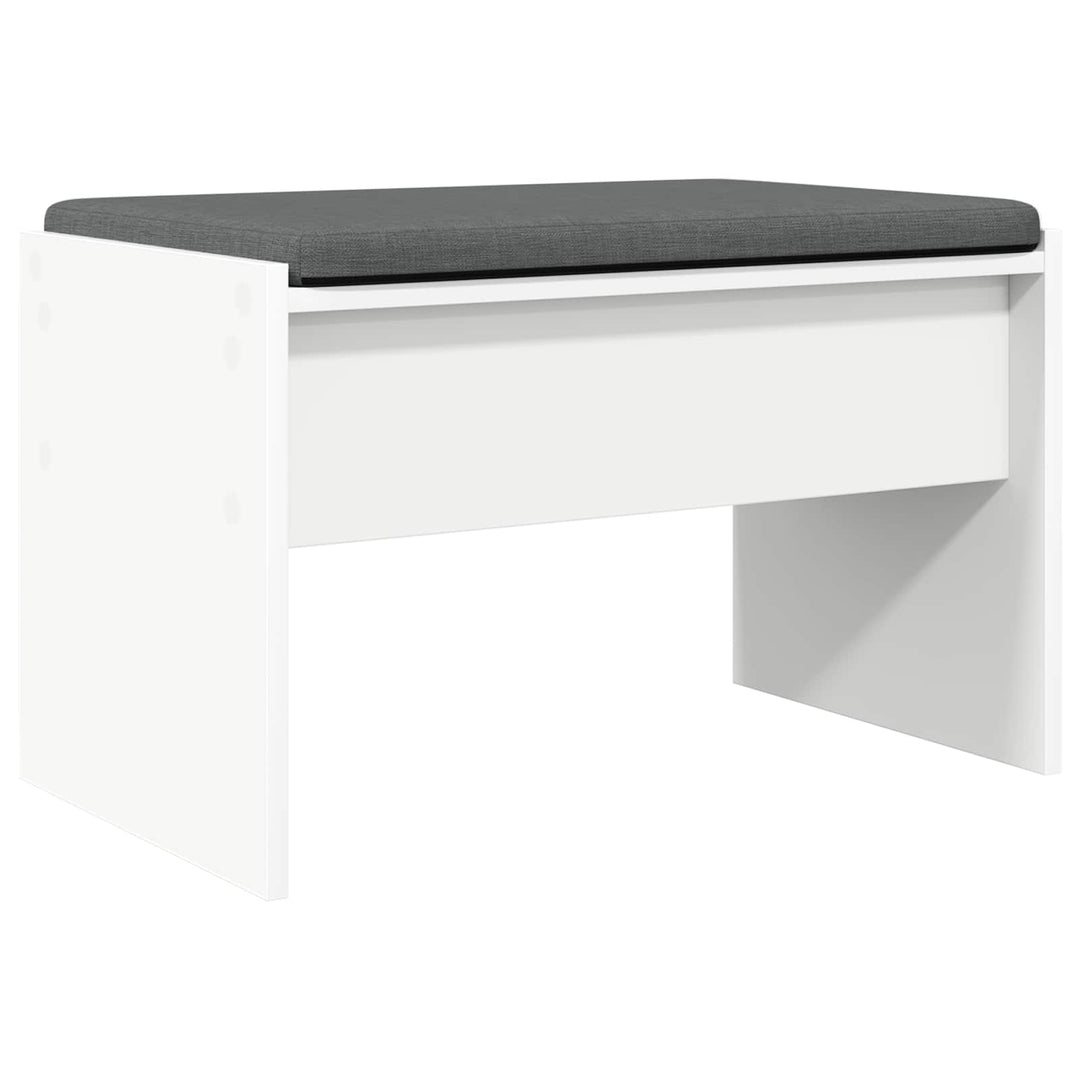 Hallbænk med pude Hvid 63 x 38 x 40 cm