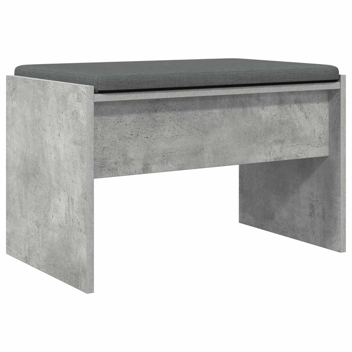 Hallbænk med pude Beton Grå 63 x 38 x 40 cm