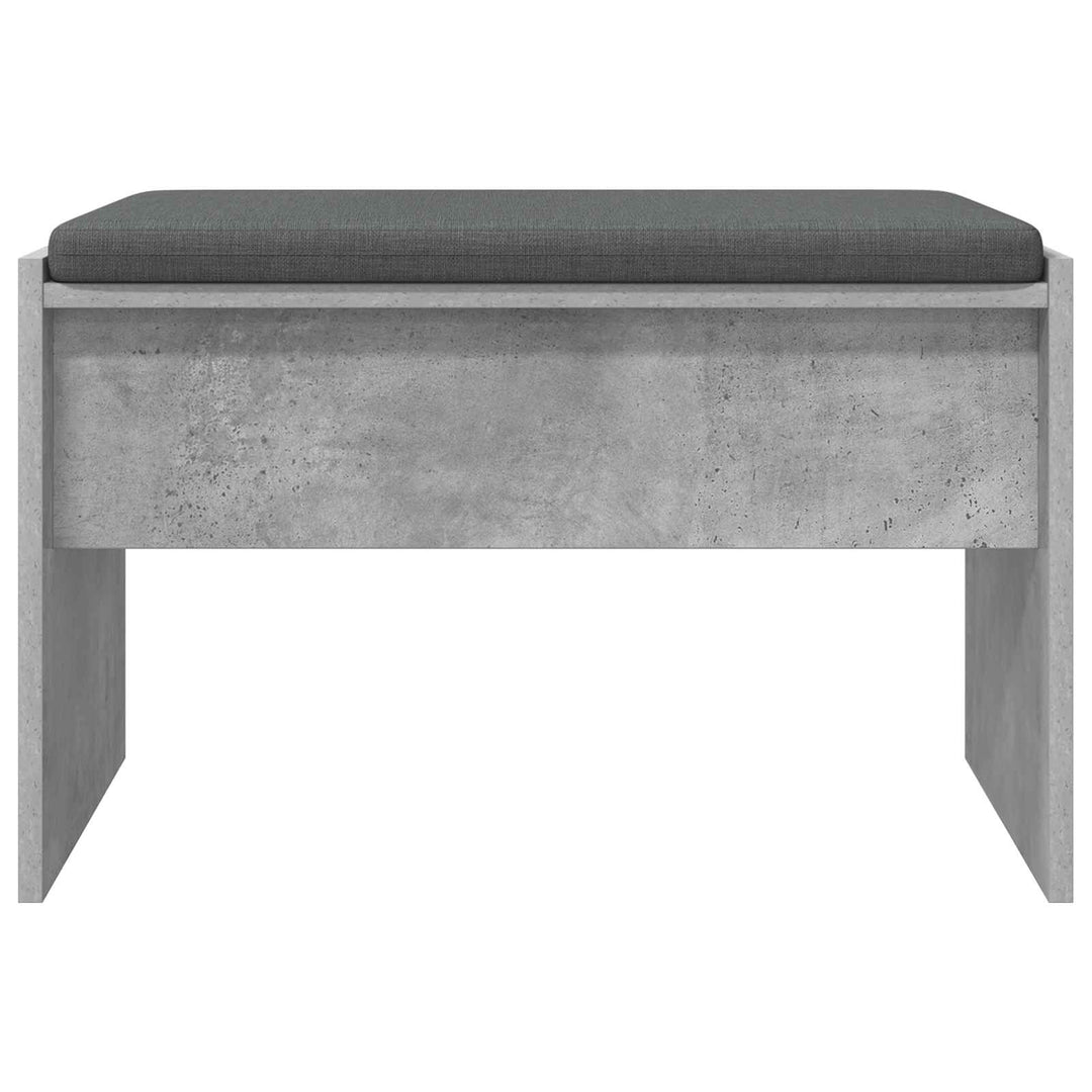 Hallbænk med pude Beton Grå 63 x 38 x 40 cm