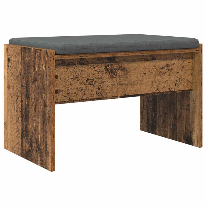 Hallbænk med pude Gammelt træ 63 x 38 x 40 cm