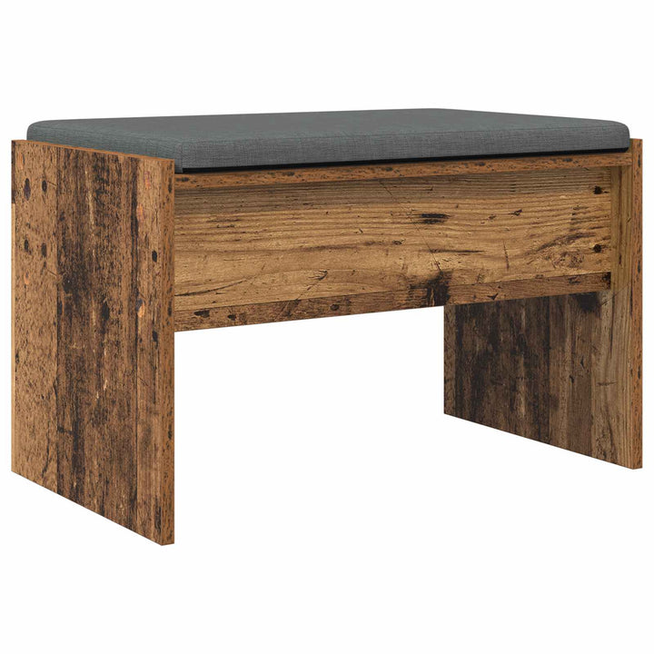 Hallbænk med pude Gammelt træ 63 x 38 x 40 cm