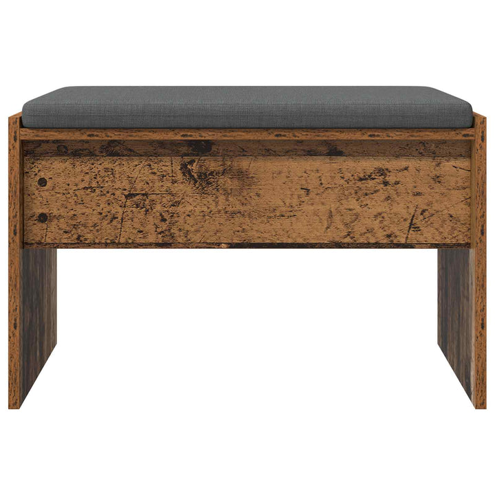 Hallbænk med pude Gammelt træ 63 x 38 x 40 cm