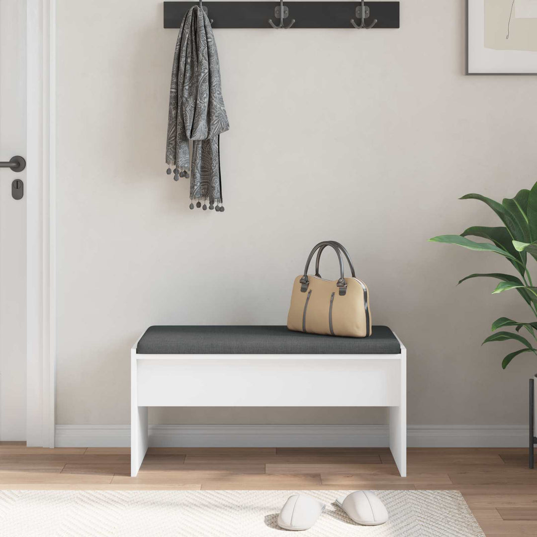 Hallbænk med pude Hvid 83 x 38 x 40 cm