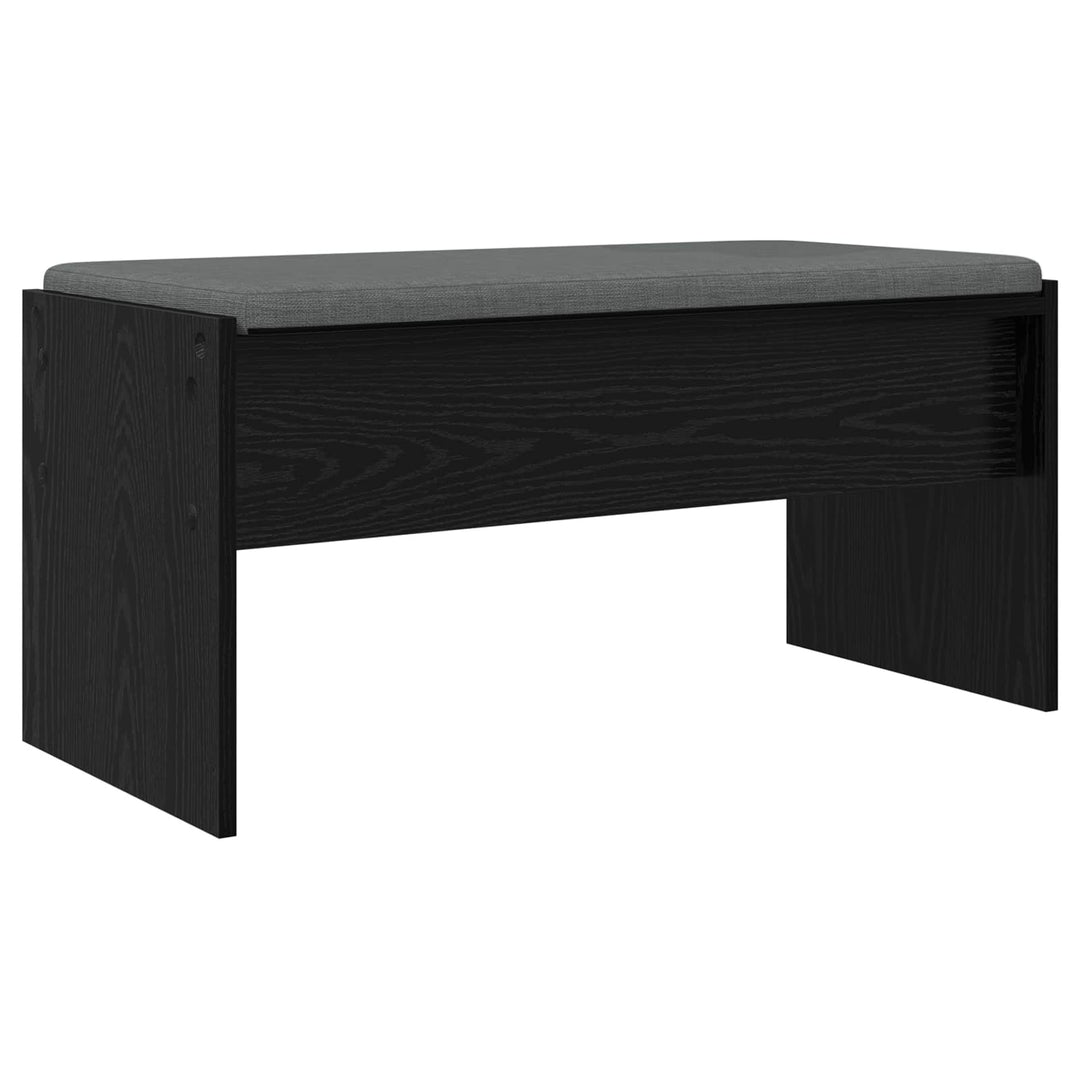 Hallbænk med pude Sort eg 83 x 38 x 40 cm