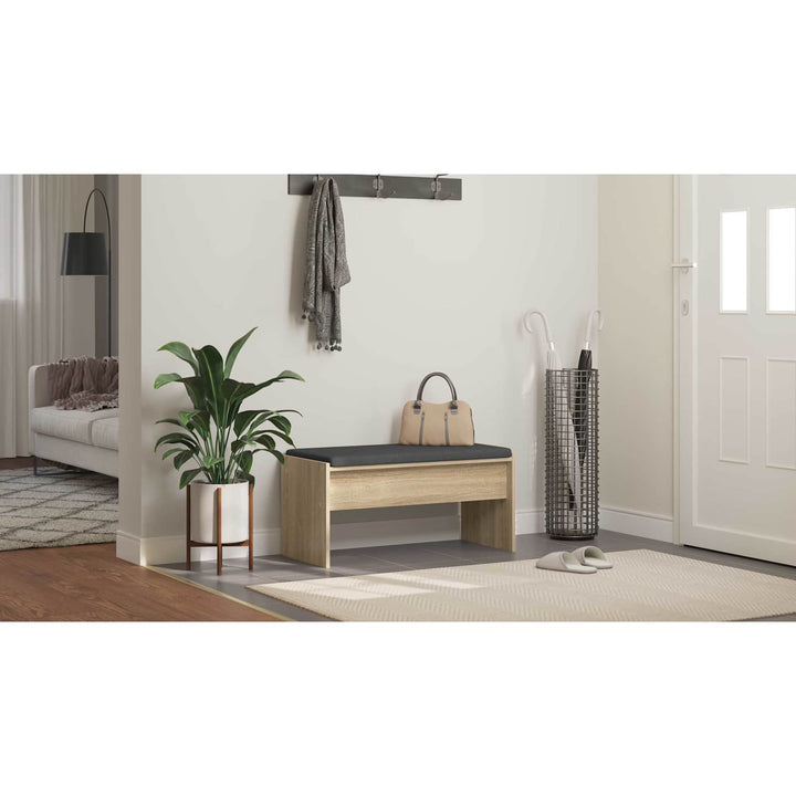 Hallbænk med pude Sonoma eg 83 x 38 x 40 cm