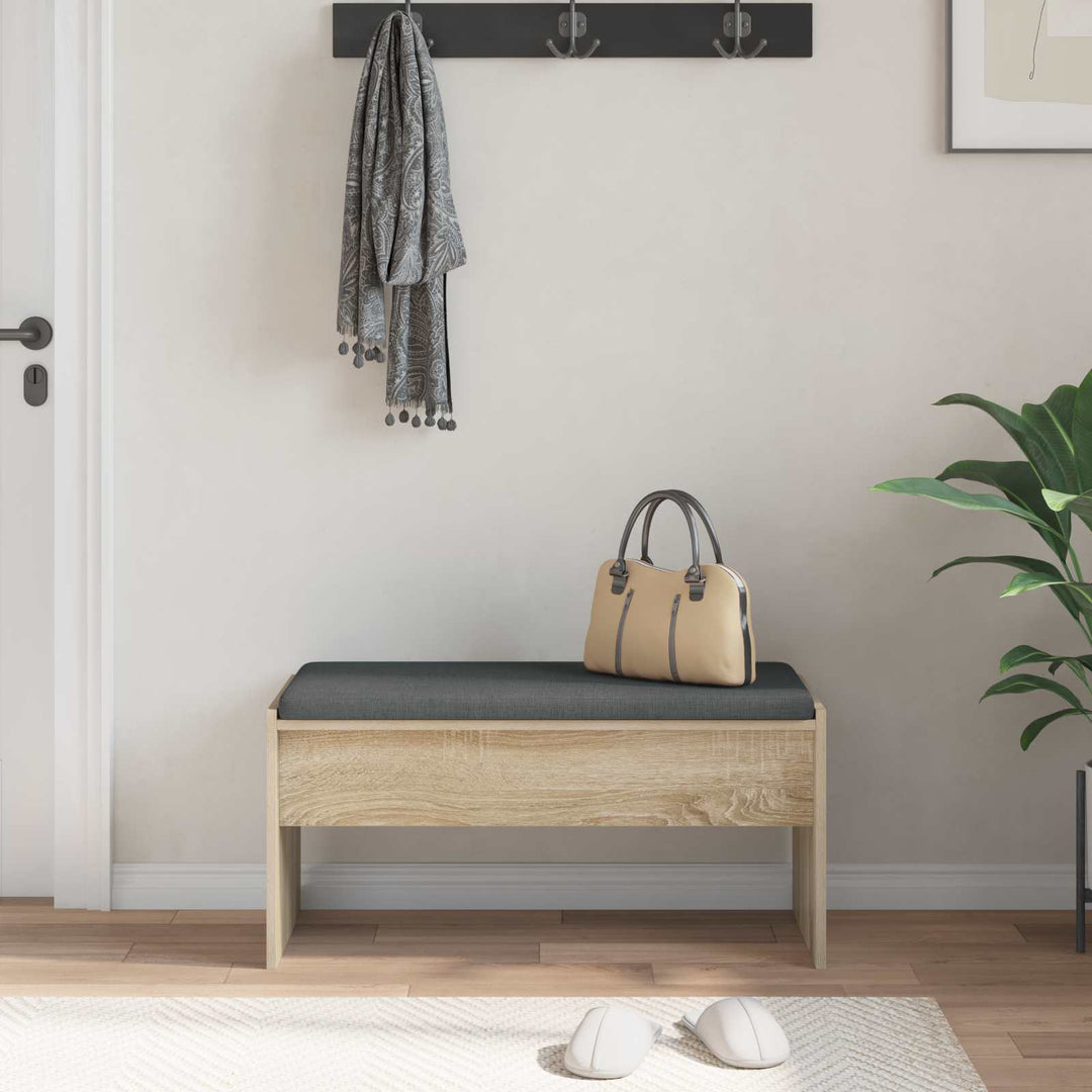 Hallbænk med pude Sonoma eg 83 x 38 x 40 cm