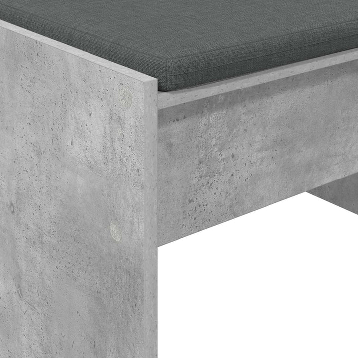 Hallbænk med pude Beton Grå 83 x 38 x 40 cm
