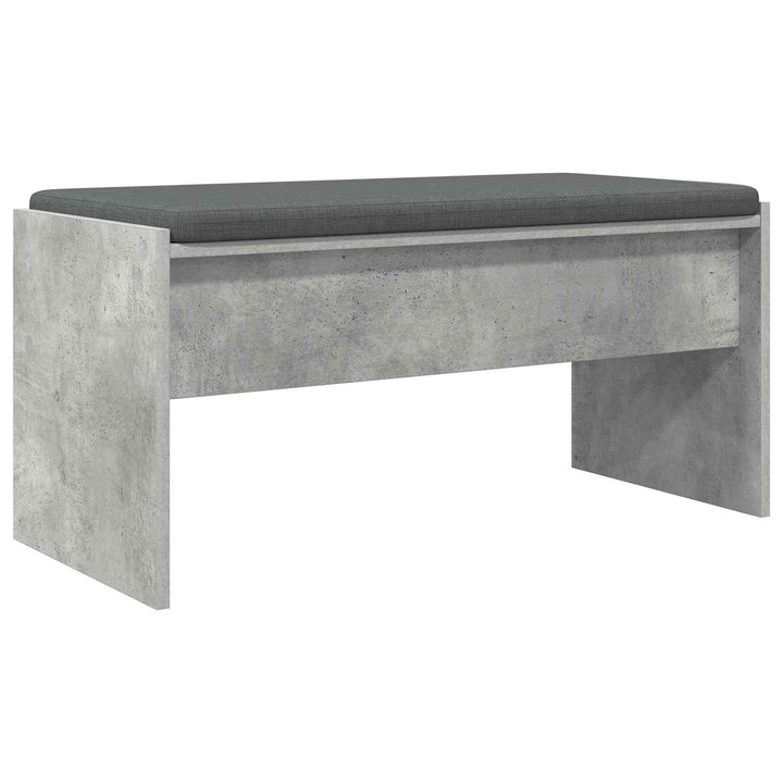 Hallbænk med pude Beton Grå 83 x 38 x 40 cm