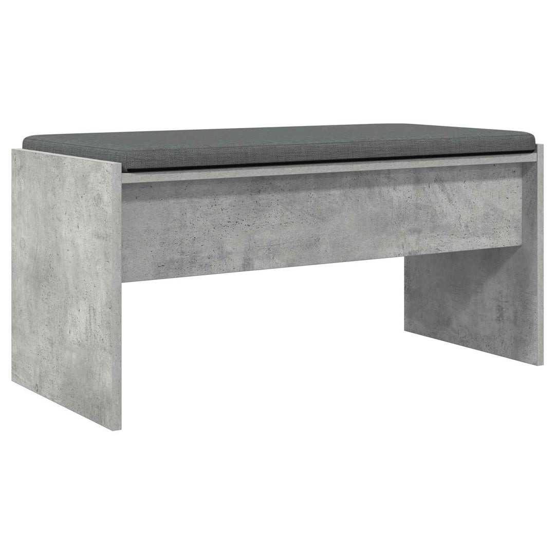 Hallbænk med pude Beton Grå 83 x 38 x 40 cm